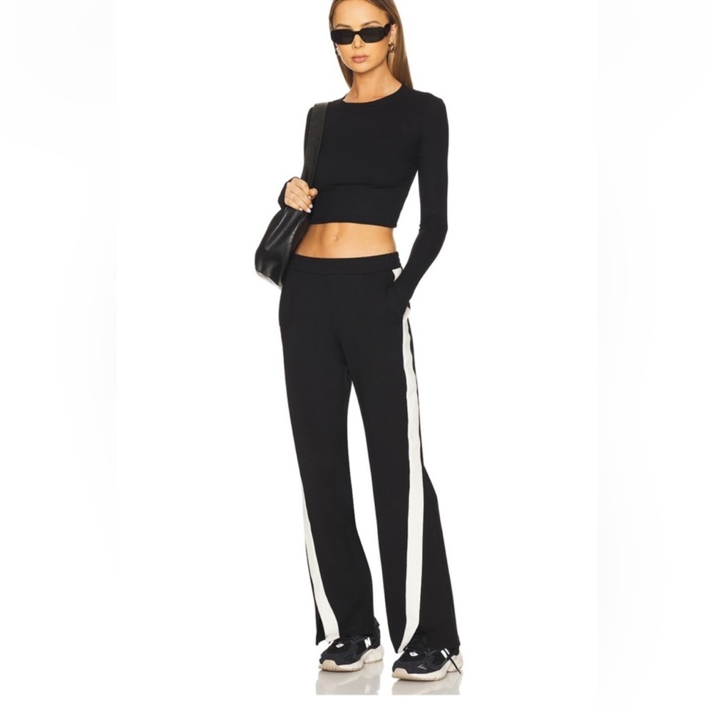 The Upside Petra Flare Pants Large NWT BLACK/WHITE
